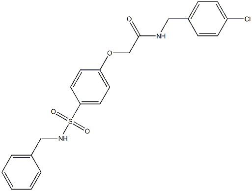 2-{4-[(benzylamino)sulfonyl]phenoxy}-N-(4-chlorobenzyl)acetamide Struktur