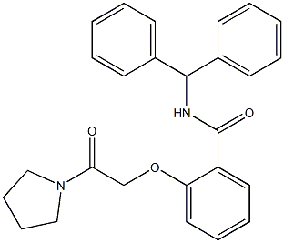 N-benzhydryl-2-[2-oxo-2-(1-pyrrolidinyl)ethoxy]benzamide Struktur