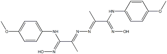 N'-hydroxy-2-{[2-(hydroxyimino)-2-(4-methoxyanilino)-1-methylethylidene]hydrazono}-N-(4-methoxyphenyl)propanimidamide Struktur