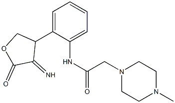 N-[2-(4-imino-5-oxotetrahydro-3-furanyl)phenyl]-2-(4-methyl-1-piperazinyl)acetamide Struktur