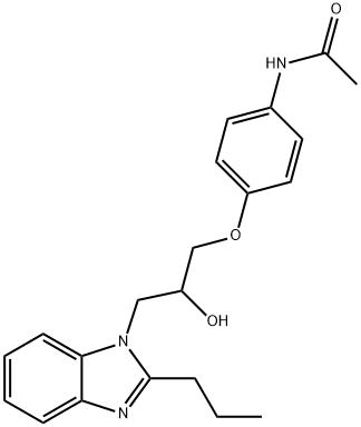 N-{4-[2-hydroxy-3-(2-propyl-1H-benzimidazol-1-yl)propoxy]phenyl}acetamide Struktur