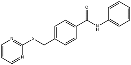 N-phenyl-4-[(2-pyrimidinylthio)methyl]benzamide Struktur