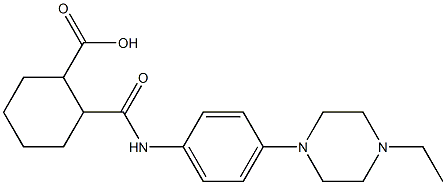 2-{[4-(4-ethyl-1-piperazinyl)anilino]carbonyl}cyclohexanecarboxylic acid Struktur