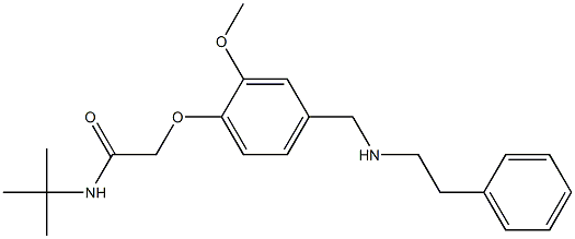 N-(tert-butyl)-2-(2-methoxy-4-{[(2-phenylethyl)amino]methyl}phenoxy)acetamide Struktur