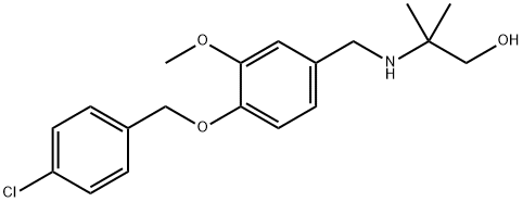 2-({4-[(4-chlorobenzyl)oxy]-3-methoxybenzyl}amino)-2-methyl-1-propanol Struktur