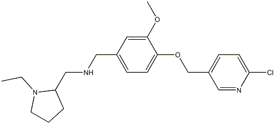 N-{4-[(6-chloro-3-pyridinyl)methoxy]-3-methoxybenzyl}-N-[(1-ethyl-2-pyrrolidinyl)methyl]amine Struktur