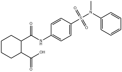 2-({4-[(methylanilino)sulfonyl]anilino}carbonyl)cyclohexanecarboxylic acid Struktur