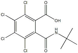 2-(tert-butylcarbamoyl)-3,4,5,6-tetrachlorobenzoic acid Struktur