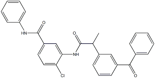 3-{[2-(3-benzoylphenyl)propanoyl]amino}-4-chloro-N-phenylbenzamide Struktur