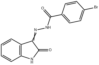 4-bromo-N'-(2-oxo-1,2-dihydro-3H-indol-3-ylidene)benzohydrazide Struktur