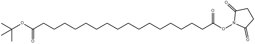 Octadecanedioic acid, 1-(1,1-dimethylethyl) 18-(2,5-dioxo-1-pyrrolidinyl) ester Struktur