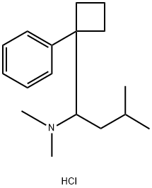 N-[3-Methyl-1-(1-phenylcyclobutyl)butyl]-N,N-dimethylamine Hydrochloride Struktur