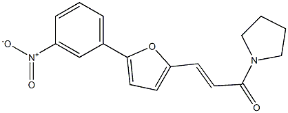 (2E)-3-[5-(3-nitrophenyl)furan-2-yl]-1-(pyrrolidin-1-yl)prop-2-en-1-one Struktur