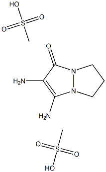 2,3-diamino-1H,5H,6H,7H-pyrazolo[1,2-a]pyrazolidin-1-one: bis(methanesulfonic acid) Struktur