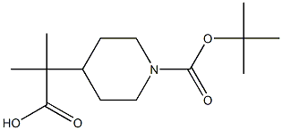 2-(1-(tert-butoxycarbonyl)piperidin-4-yl)-2-methylpropanoic acid Struktur