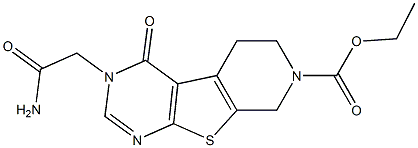 ethyl 3-(2-amino-2-oxoethyl)-4-oxo-3,5,6,8-tetrahydropyrido[4',3':4,5]thieno[2,3-d]pyrimidine-7(4H)-carboxylate Struktur