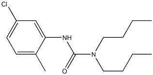 3,3-dibutyl-1-(5-chloro-2-methylphenyl)urea Struktur