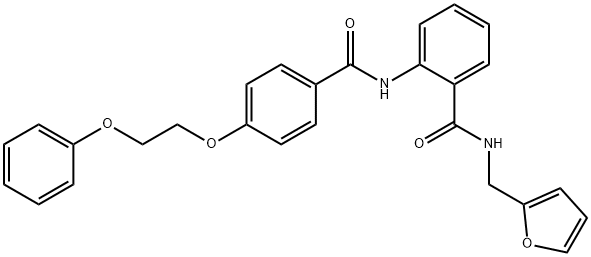 N-(2-furylmethyl)-2-{[4-(2-phenoxyethoxy)benzoyl]amino}benzamide Struktur