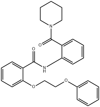 2-(2-phenoxyethoxy)-N-[2-(1-piperidinylcarbonyl)phenyl]benzamide Struktur