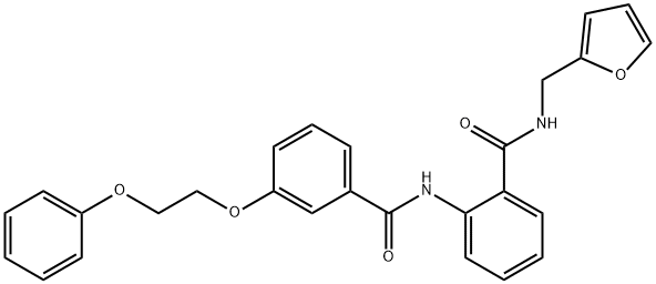 N-(2-furylmethyl)-2-{[3-(2-phenoxyethoxy)benzoyl]amino}benzamide Struktur