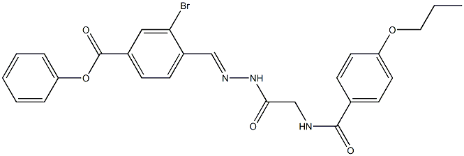 4-[(1Z)-({2-[(4-propoxyphenyl)formamido]acetamido}imino)methyl]phenyl 3-bromobenzoate Struktur