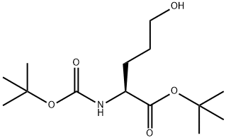 (S)-tert-butyl 2-((tert-butoxycarbonyl)amino)-5-hydroxypentanoate Struktur