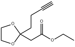 Ethyl 2-(2-but-3-ynyl-1,3-dioxolan-2-yl)acetate Struktur