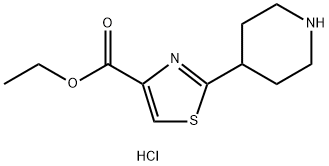 2-piperidin-4-yl-thiazole-4-carboxylic acid ethyl ester hydrochloride Struktur