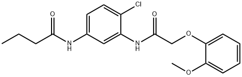 N-(4-chloro-3-{[2-(2-methoxyphenoxy)acetyl]amino}phenyl)butanamide Struktur