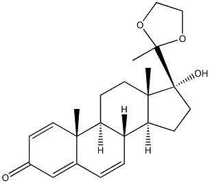 20,20-Ethylenedioxy-17-hydroxy-1,4,6-pregnatrien-3-one Struktur