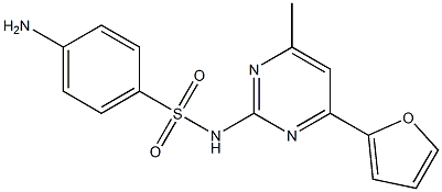 4-amino-N-[4-(furan-2-yl)-6-methylpyrimidin-2-yl]benzene-1-sulfonamide Struktur