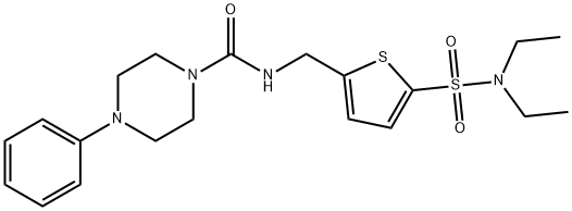 1-Piperazinecarboxamide, N-[[5-[(diethylamino)sulfonyl]-2-thienyl]methyl]-4-phenyl- Struktur