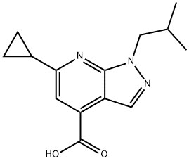 6-cyclopropyl-1-isobutyl-1H-pyrazolo[3,4-b]pyridine-4-carboxylic acid Struktur