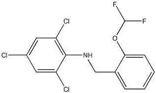 2,4,6-trichloro-N-{[2-(difluoromethoxy)phenyl]methyl}aniline Struktur