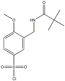 3-[(2,2-dimethylpropanamido)methyl]-4-methoxybenzene-1-sulfonyl chloride Struktur