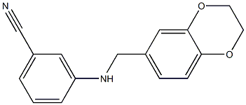 3-[(2,3-dihydro-1,4-benzodioxin-6-ylmethyl)amino]benzonitrile Struktur