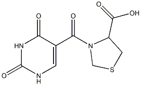 3-[(2,4-dioxo-1,2,3,4-tetrahydropyrimidin-5-yl)carbonyl]-1,3-thiazolidine-4-carboxylic acid Struktur