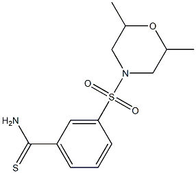 3-[(2,6-dimethylmorpholine-4-)sulfonyl]benzene-1-carbothioamide Struktur