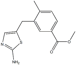 methyl 3-[(2-amino-1,3-thiazol-5-yl)methyl]-4-methylbenzoate Struktur