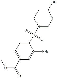 methyl 3-amino-4-[(4-hydroxypiperidine-1-)sulfonyl]benzoate Struktur