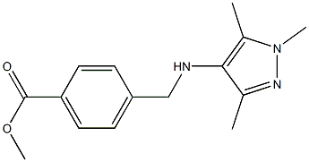 methyl 4-{[(1,3,5-trimethyl-1H-pyrazol-4-yl)amino]methyl}benzoate Struktur