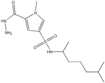 N-(1,5-dimethylhexyl)-5-(hydrazinocarbonyl)-1-methyl-1H-pyrrole-3-sulfonamide Struktur