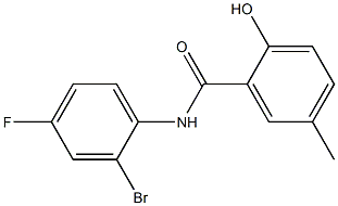 N-(2-bromo-4-fluorophenyl)-2-hydroxy-5-methylbenzamide Struktur