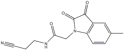 N-(2-cyanoethyl)-2-(5-methyl-2,3-dioxo-2,3-dihydro-1H-indol-1-yl)acetamide Struktur