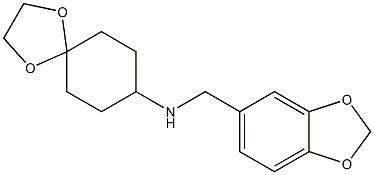 N-(2H-1,3-benzodioxol-5-ylmethyl)-1,4-dioxaspiro[4.5]decan-8-amine Struktur