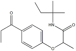 N-(2-methylbutan-2-yl)-2-(4-propanoylphenoxy)propanamide Struktur