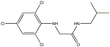 N-(2-methylpropyl)-2-[(2,4,6-trichlorophenyl)amino]acetamide Struktur