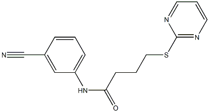 N-(3-cyanophenyl)-4-(pyrimidin-2-ylsulfanyl)butanamide Struktur