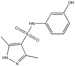 N-(3-hydroxyphenyl)-3,5-dimethyl-1H-pyrazole-4-sulfonamide Struktur