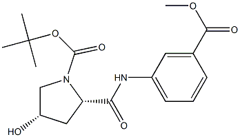 (2S,4S)-4-Hydroxy-2-((3-(methoxycarbonyl)phenyl)carbamoyl)pyrrolidine-1-carboxylic Acid tert-Butyl Ester Struktur